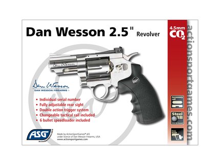 Dan Wesson 2.5in Silver Revolver .177 Metal BB